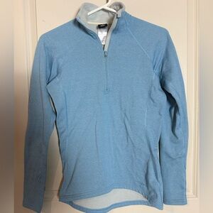 Patagonia Women’s Light Blue Quarter Zip Performance Baselayer Capilene